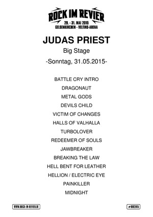 Setlist Judas Priest &copy; www.Rock-im-Revier.de